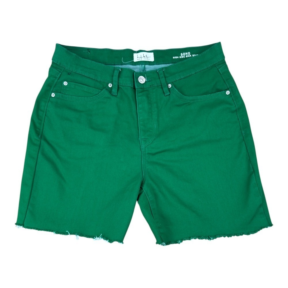 Nicole Miller High Rise Cut Off Denim Shorts Women's Size 8 Green Frayed